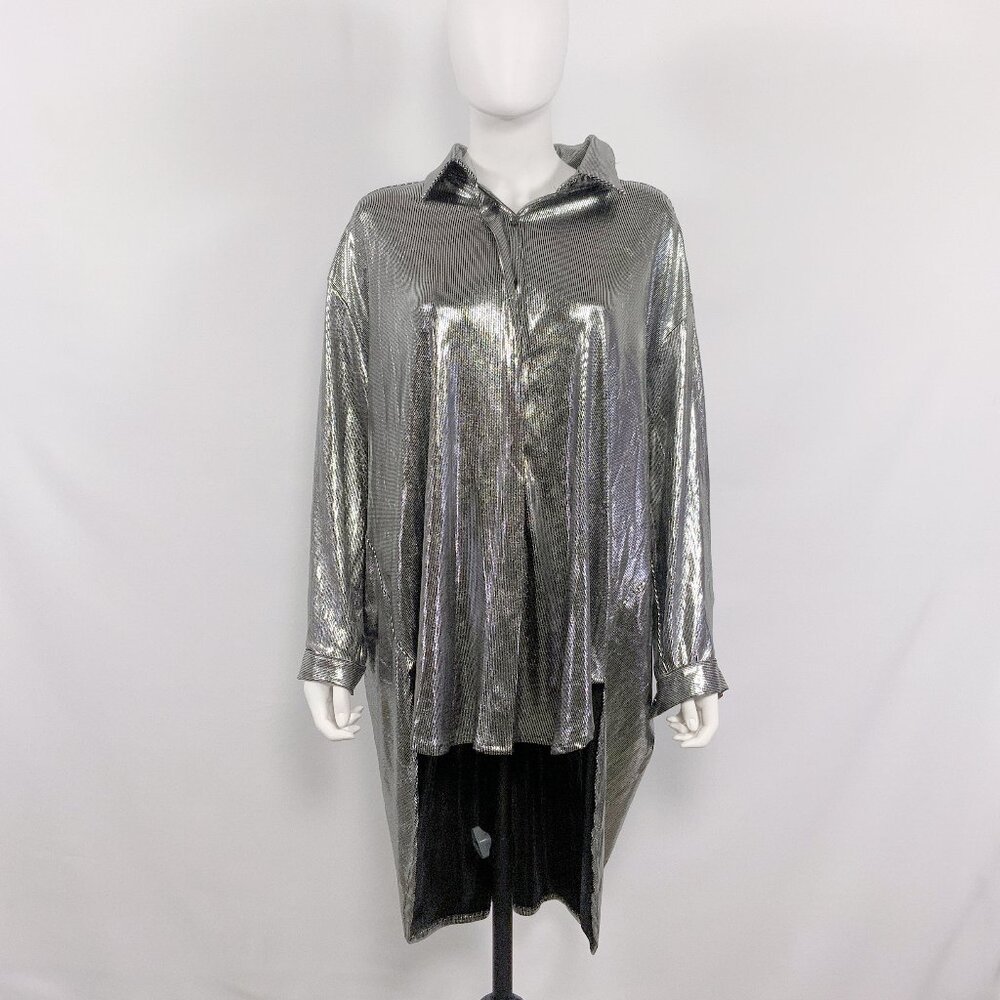 Candelaria Blouse silver One Size New With Tag Long Sleeve